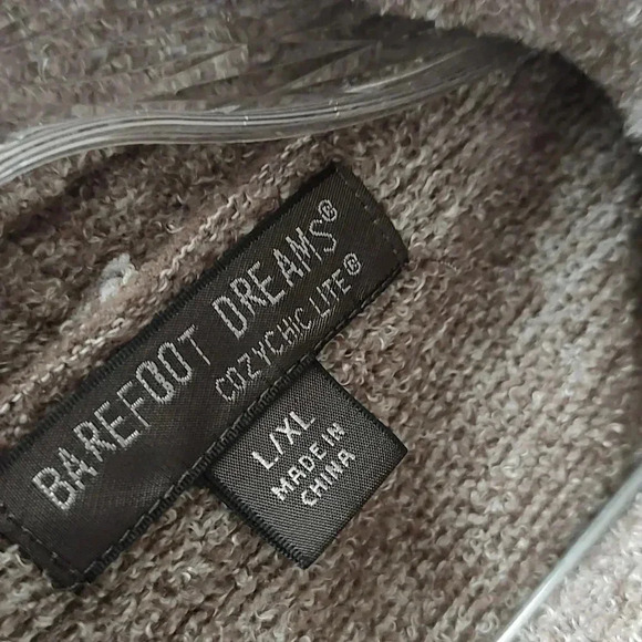 Barefoot Dreams CozyChic Lite Circle Cardigan Cocoa Pearl Heather Sweater - Picture 4 of 4